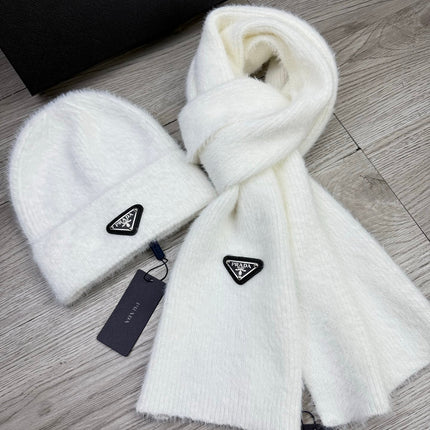 PRADA 26S SET SCARF AND BEANIE HAT 512785