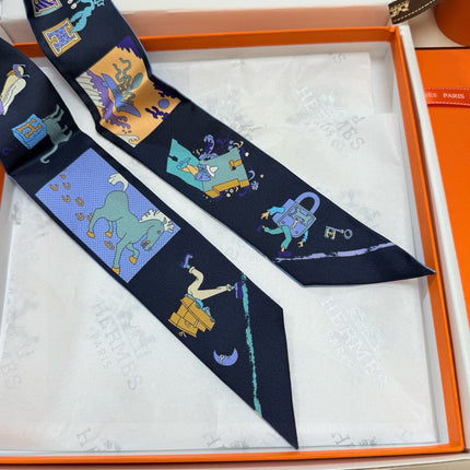 HERMES 26S TWILLY SCARF 86 IN SILK 500087