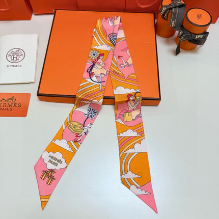 HERMES 26S TWILLY SCARF 86 IN SILK 496169