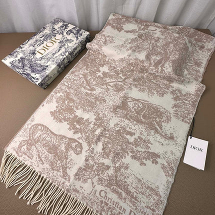 DIOR 26S SCARF 190 IN CASHMERE AND WOOL 429094