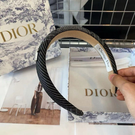 DIOR 26S HEADBAND IN BLACK AND WHITE FABRIC 496754