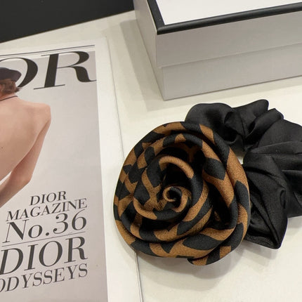 DIOR 26S SCRUNCHIE IN BLACK AND BROWN FABRIC 503077