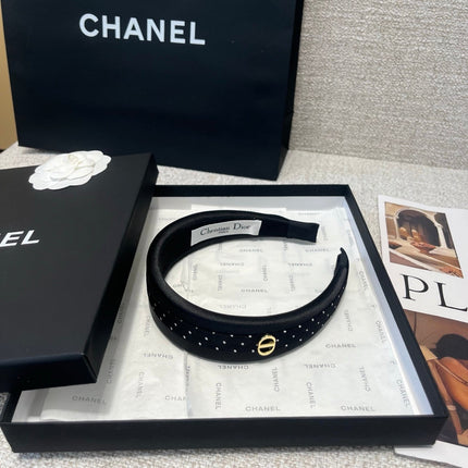 DIOR 26S HEADBAND IN BLACK SILK 500644