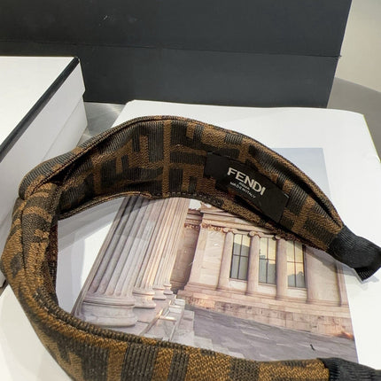 DIOR 26S BOW HEADBAND IN BLACK AND BROWN FABRIC 500678