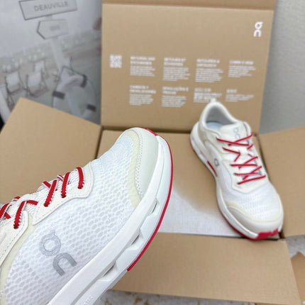 LOEWE 26S ON CLOUDTILT SHOES IN WHITE AND RED MESH