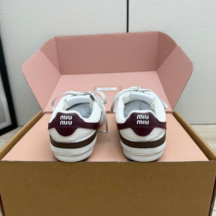 MIUMIU 26S SNEAKERS IN WHITE FABRIC AND SUEDE STYLE 13