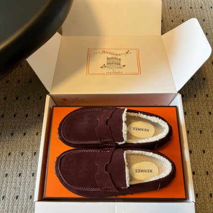 HM 26S DESTIN LOAFERS IN DARK RED SUEDE