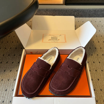 HM 26S DESTIN LOAFERS IN DARK RED SUEDE