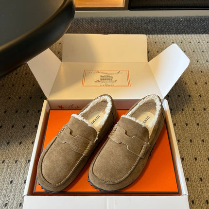 HM 26S DESTIN LOAFERS IN GREYISH BEIGE SUEDE