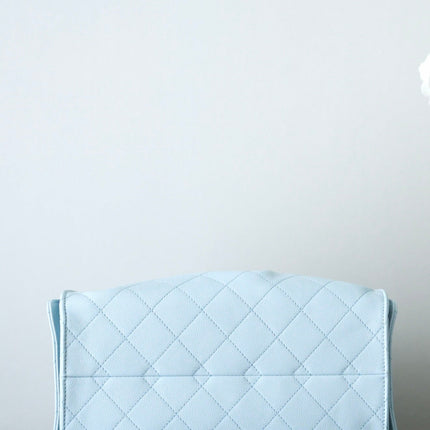 CHANEL 25S HOBO BAG 30 CM IN PASTEL BLUE LAMBSKIN WITH GOLD HARDWARE
