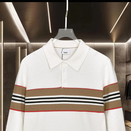 BURBERRY 26S LONG-SLEEVE KNIT POLO 554