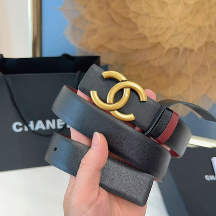 CHANEL 26S BELT 30 MM IN BLACK CALFSKIN 658695