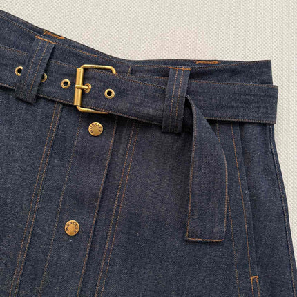 MONCLER 26S DENIM MIDI SKIRT 650