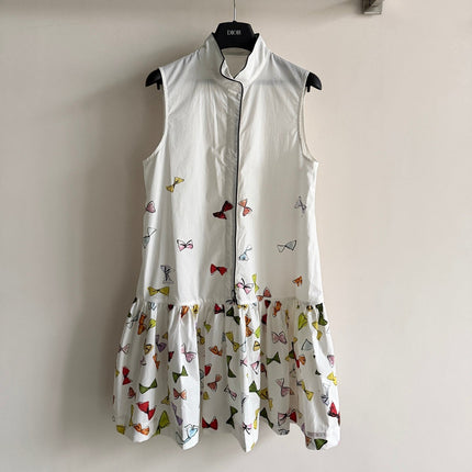 DIOR 26S SLEEVELESS PRINTED COTTON DRESS 1356