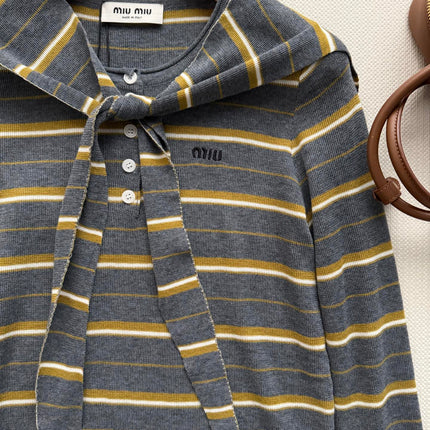 MIUMIU 26S SHAWL-COLLAR KNIT SWEATER 1505