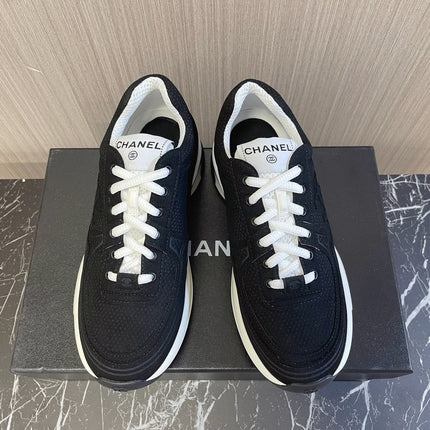 CHANEL 26S SNEAKER 35 MM IN BLACK MESH AND CALFSKIN LOW TOP