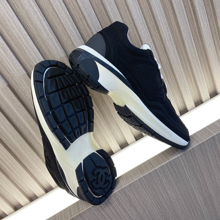 CHANEL 26S SNEAKER 35 MM IN BLACK MESH AND CALFSKIN LOW TOP