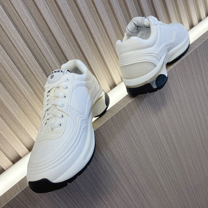 CHANEL 26S SNEAKER 35 MM IN CREAM WHITE MESH AND CALFSKIN LOW TOP