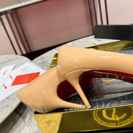 CHRISTIAN LOUBOUTIN 26S SO KATE PUMP 65 MM IN BEIGE PATENT CALFSKIN