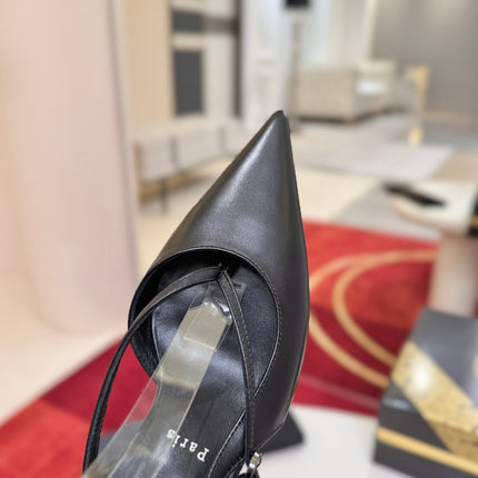 CHRISTIAN LOUBOUTIN 26S SLINGBACK PUMPS 65 MM IN BLACK CALFSKIN