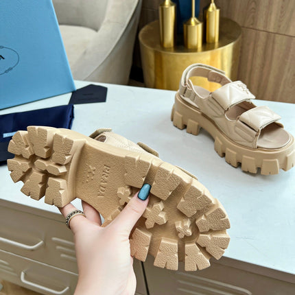 PRA MONOLITH NAPPA SANDALS BEIGE LAMBSKIN