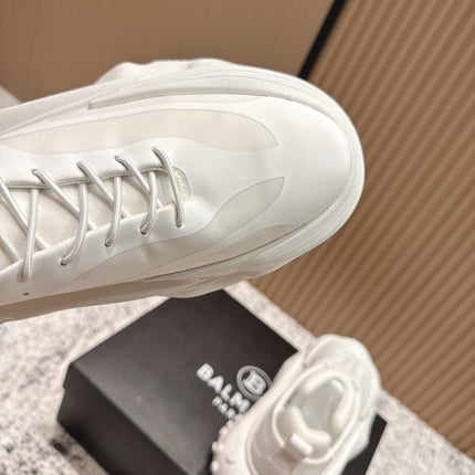 BALMAIN 26S SNEAKERS 60 MM IN WHITE CALFSKIN