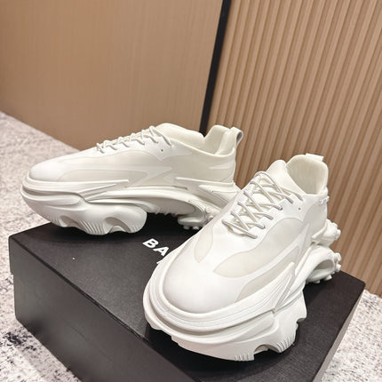 BALMAIN 26S SNEAKERS 60 MM IN WHITE CALFSKIN