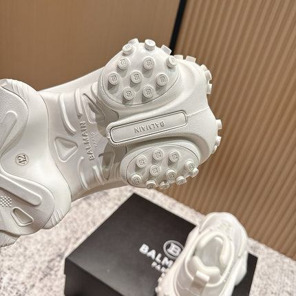 BALMAIN 26S SNEAKERS 60 MM IN WHITE CALFSKIN
