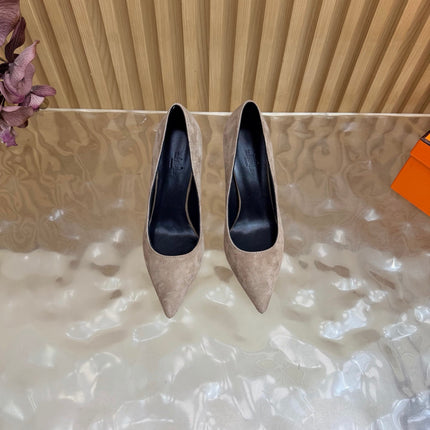 HM 26S HIGH-HEEL 80 MM IN DARK BEIGE SUEDE