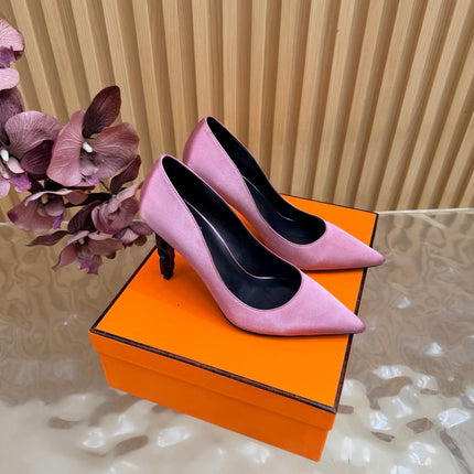 HM 26S HIGH-HEEL 80 MM IN PASTEL PINK SATIN