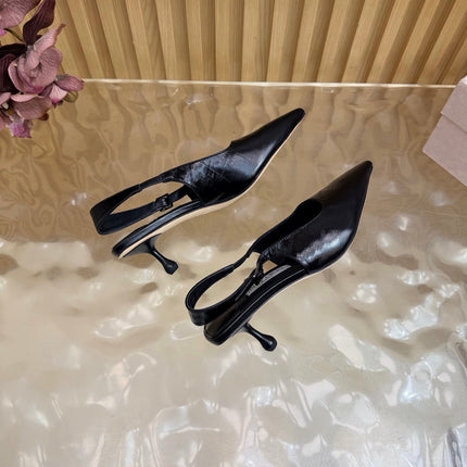 JIMMY CHOO 26S SLINGBACK PUMPS 65 MM IN BLACK CALFSKIN STYLE 2