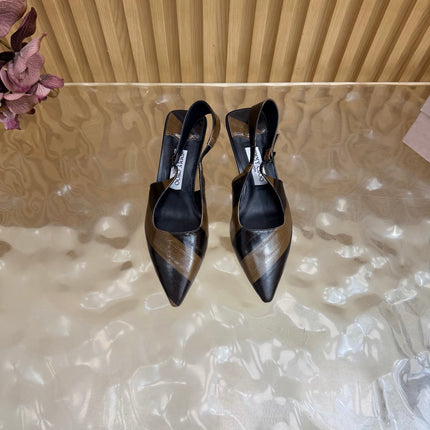JIMMY CHOO 26S SLINGBACK PUMPS 65 MM IN MULTICOLOR STRIPED CALFSKIN