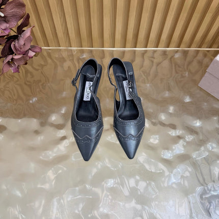 JIMMY CHOO 26S SLINGBACK PUMPS 65 MM IN SLATE GREY CALFSKIN