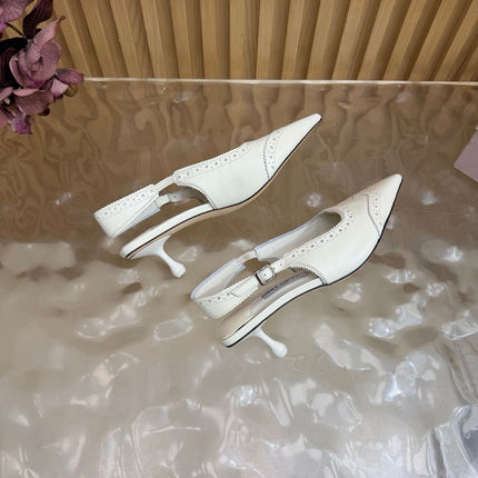JIMMY CHOO 26S SLINGBACK PUMPS 65 MM IN OFF WHITE CALFSKIN