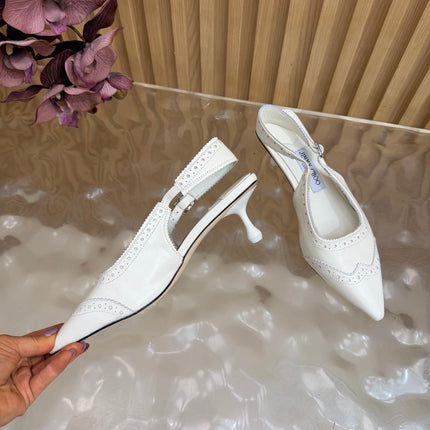 JIMMY CHOO 26S SLINGBACK PUMPS 65 MM IN OFF WHITE CALFSKIN