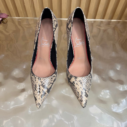 CHRISTIAN LOUBOUTIN 26S HIGH HEELS 100 MM IN MULTICOLOR SNAKE-EMBOSSED CALFSKIN STYLE 2