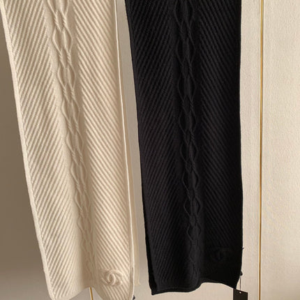 KNIT SCARF 200 CM IN WHITE CASHMERE 392882