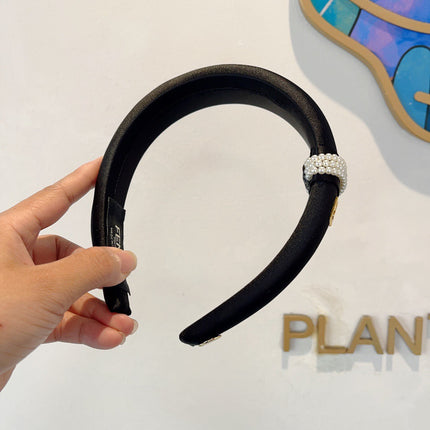 DIOR 26S HEADBAND IN BLACK LEATHER 496699