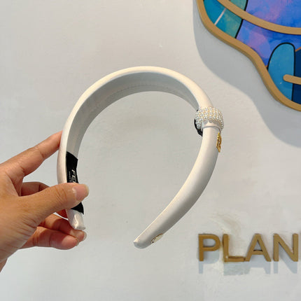 DIOR 26S HEADBAND IN WHITE LEATHER 496700