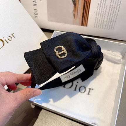 DIOR 26S BOW HEADBAND IN BLACK FABRIC 500702