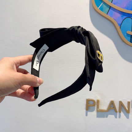 DIOR 26S BOW HEADBAND IN BLACK FABRIC 500702