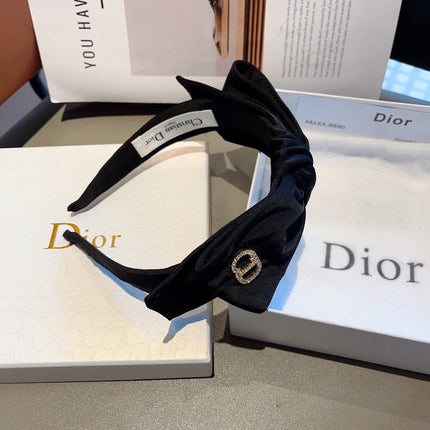DIOR 26S BOW HEADBAND IN BLACK FABRIC 500702