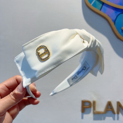DIOR 26S BOW HEADBAND IN WHITE FABRIC 500703