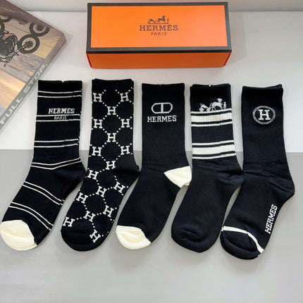 HERMES 26S CREW SOCKS 405334 (1 BOX)