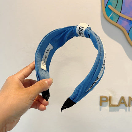 DIOR 26S HEADBAND IN BLUE AND WHITE FABRIC 512024