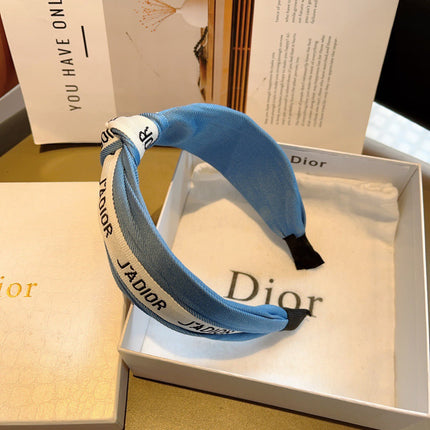 DIOR 26S HEADBAND IN BLUE AND WHITE FABRIC 512024