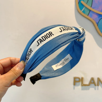 DIOR 26S HEADBAND IN BLUE AND WHITE FABRIC 512024