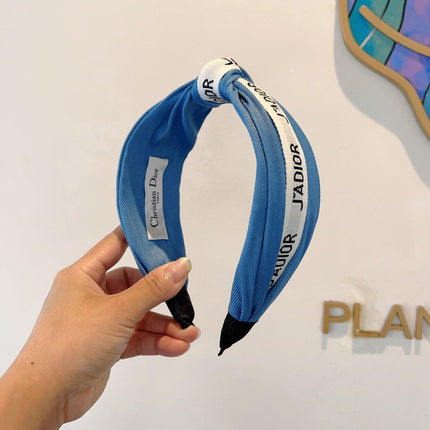 DIOR 26S HEADBAND IN BLUE AND WHITE FABRIC 512024