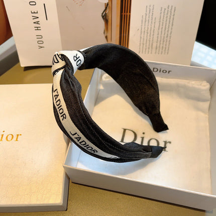 DIOR 26S HEADBAND IN BLACK AND WHITE FABRIC 512025