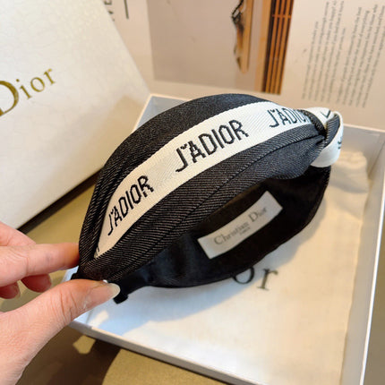 DIOR 26S HEADBAND IN BLACK AND WHITE FABRIC 512025